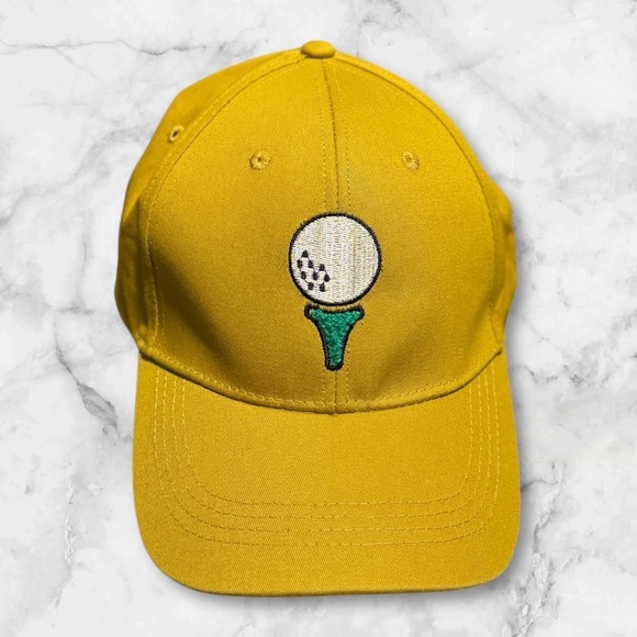 🆕Dark Yellow Golf Embroidered Cap - Picture 3 of 15